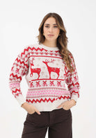 ONLY Maglioncino girocollo panna da donna dal fascino natalizio 15354832 Birch ONLY 