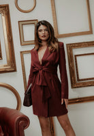 SANTAS Abito corto HÉROÏNE bordeaux da donna PV2604 BO SANTAS 