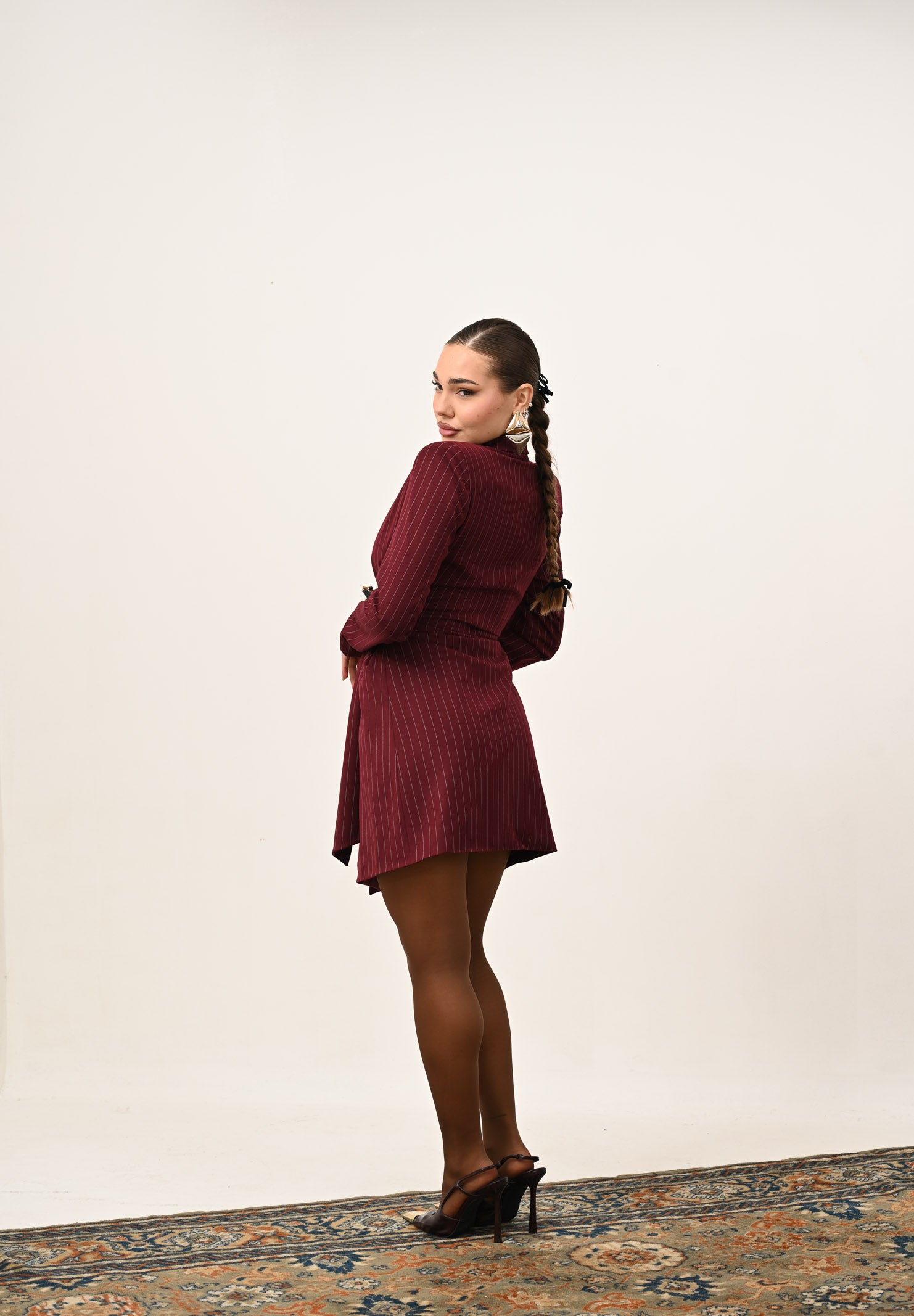 SANTAS Abito corto HÉROÏNE bordeaux da donna PV2604 BO SANTAS 