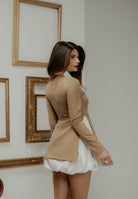 SANTAS Abito corto Noble beige da donna con gonna ballon PV2605 BEBI SANTAS 