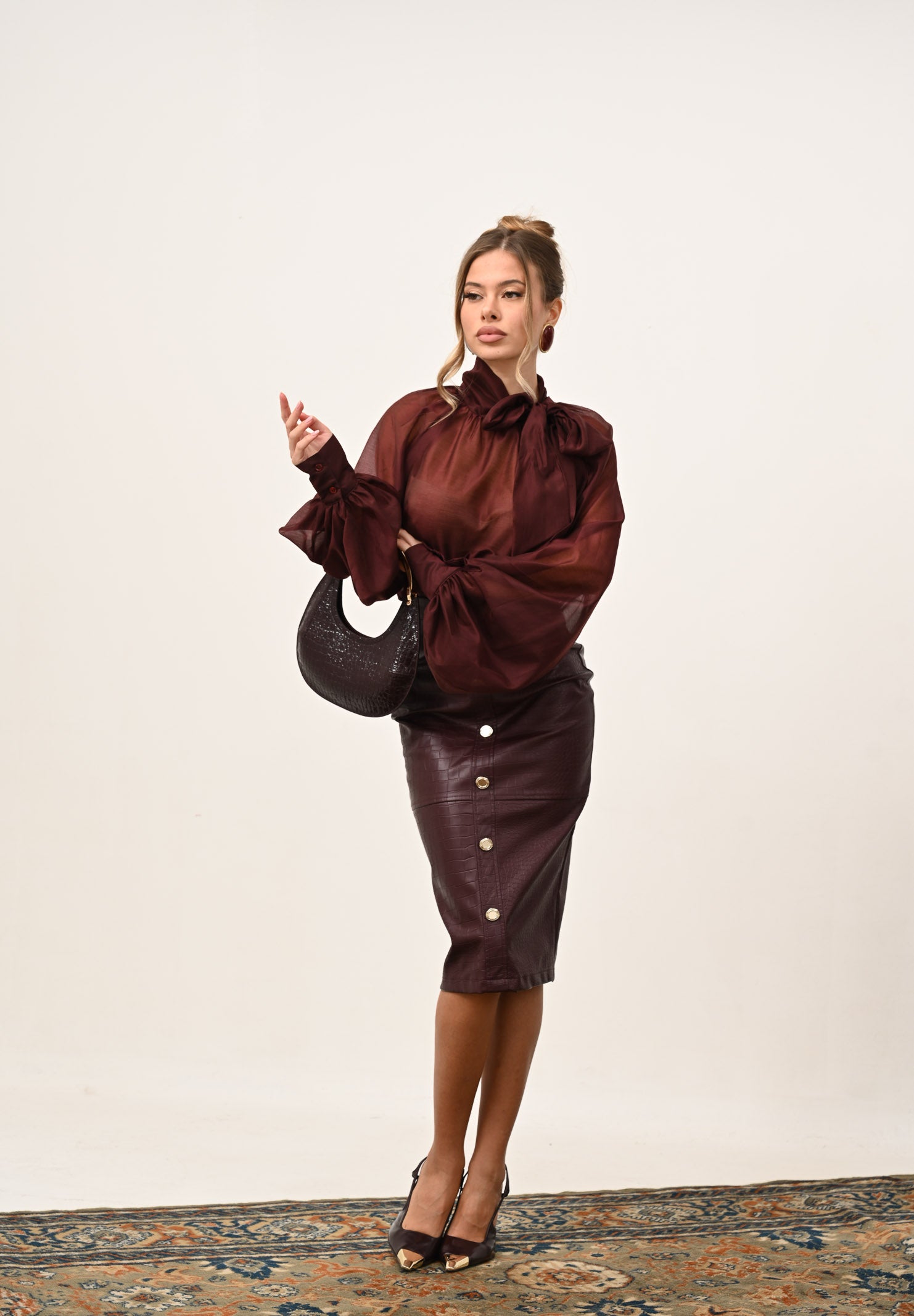 SANTAS Gonna midi BELLE ÉTOILE bordeaux da donna PV2610 BO SANTAS 