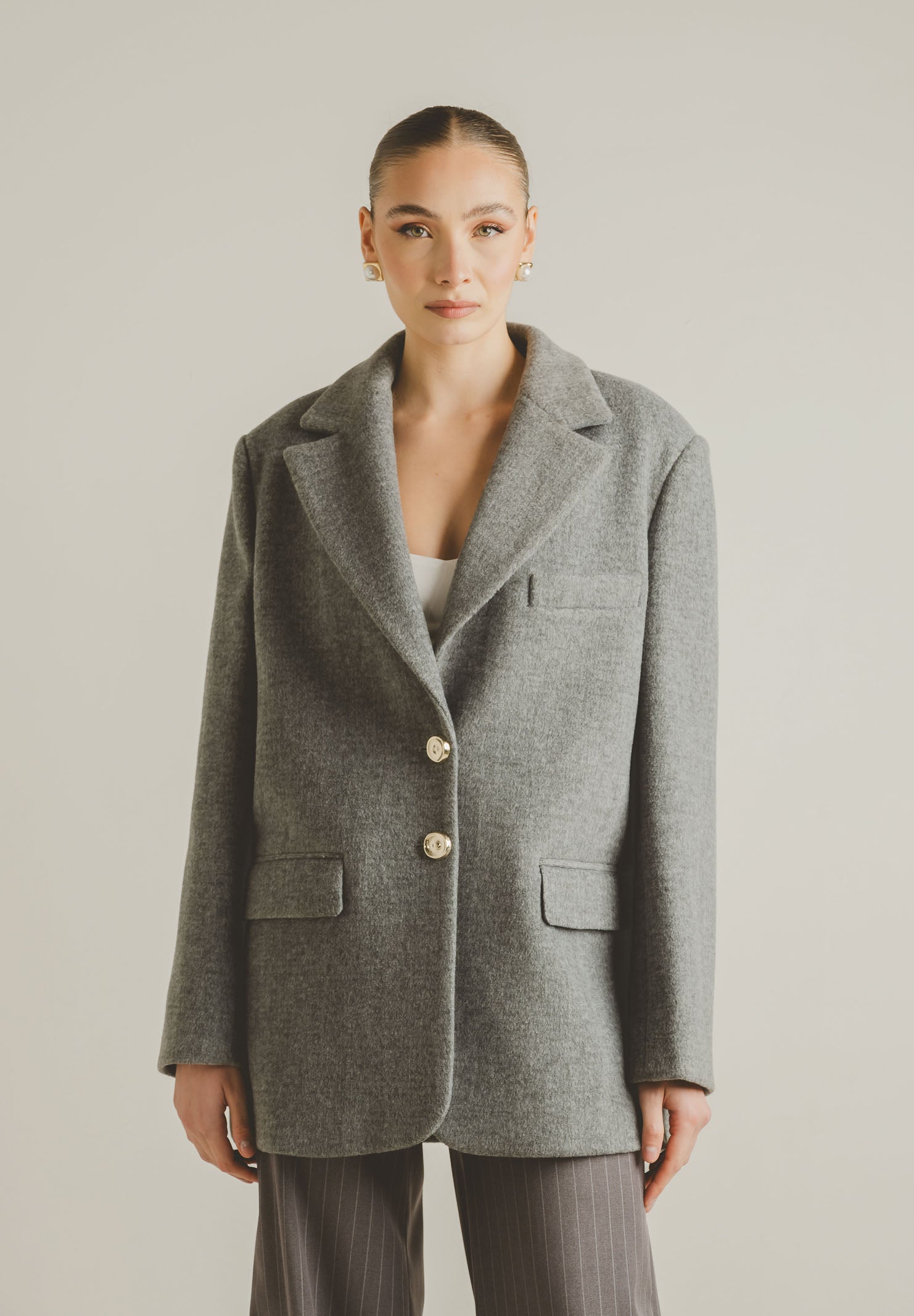 SANTAS Cappotto corto LUMIÈRE grigio da donna PV2620 GR SANTAS 