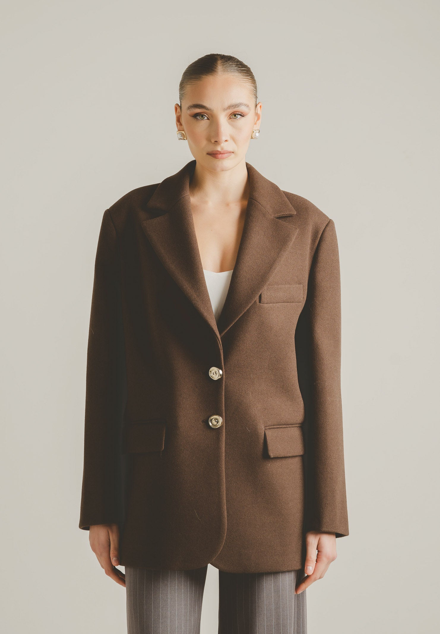 SANTAS Cappotto corto LUMIÈRE marrone da donna PV2620 MA SANTAS 