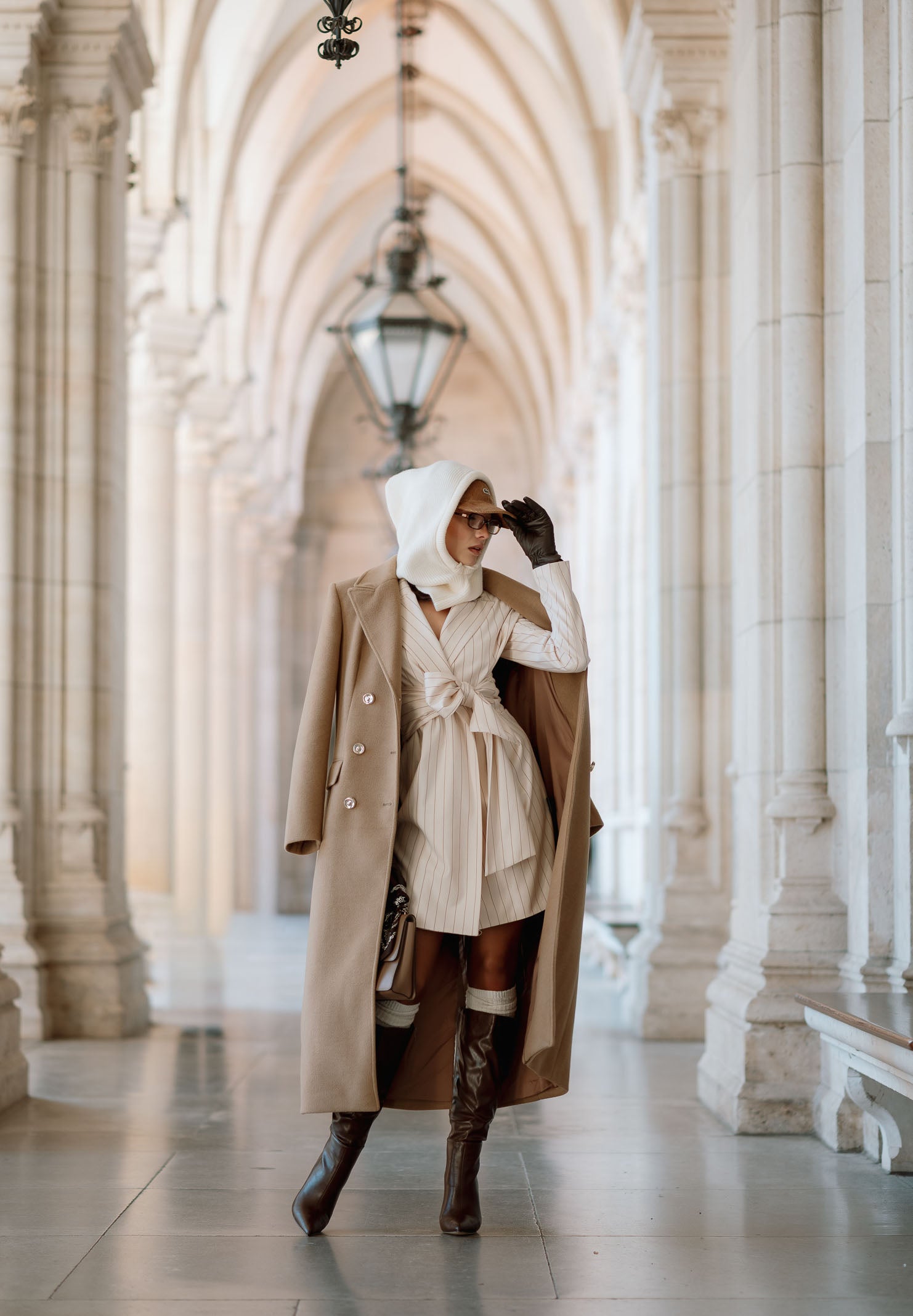 SANTAS Cappotto lungo ÉCLIPSE beige da donna PV2623 BE SANTAS 