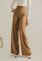 SANTAS Pantalone elegante POUVOIR color miele da donna con micro gessatura PV2626 MI SANTAS 