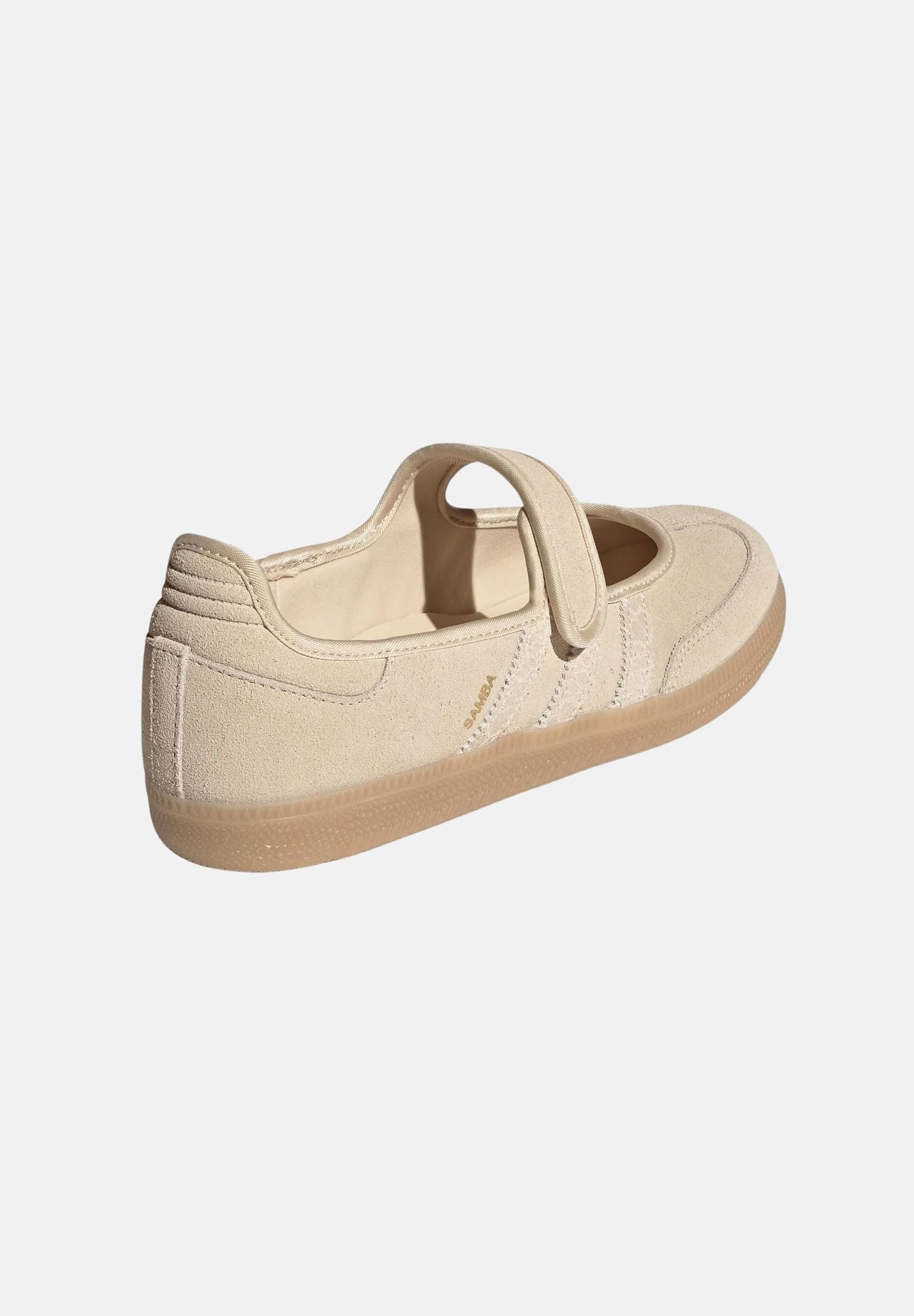 ADIDAS ORIGINALS Sneakers SAMBA JANE gold metallic, beige- oro, da donna  con cinturino in stile Mary Jane. HQ9496 . ADIDAS ORIGINALS 