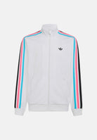 ADIDAS ORIGINALS  Felpa FIREBIRD con zip bianca con bande laterali colorate per bambino e bambina<BR/> HZ6644 . ADIDAS ORIGINALS 