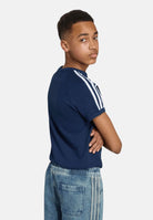 ADIDAS ORIGINALS T-shirt 3-STRIPES TEE Night Indigo blu per bambino e bambina HZ6670 . ADIDAS ORIGINALS 