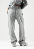 ADIDAS ORIGINALS Pantaloni  ESSENTIALS KNIT grigio chiaro da donna con coulisse in vita e logo Trefoil ricamato. IA4439 . ADIDAS ORIGINALS 