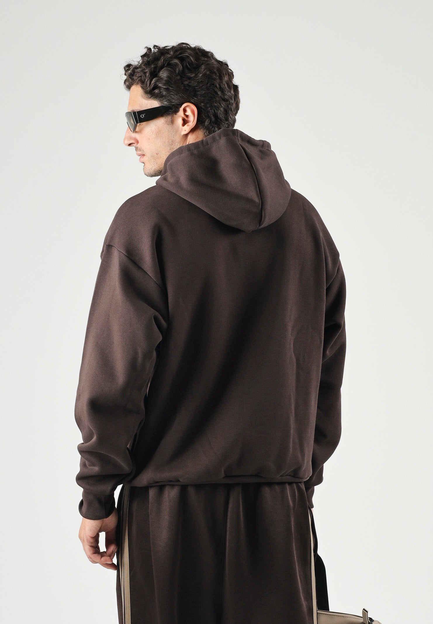 ADIDAS ORIGINALS Felpa con cappuccio MONO HOODED SWEAT Aucu marrone da uomo e donna IA4542 . ADIDAS ORIGINALS 