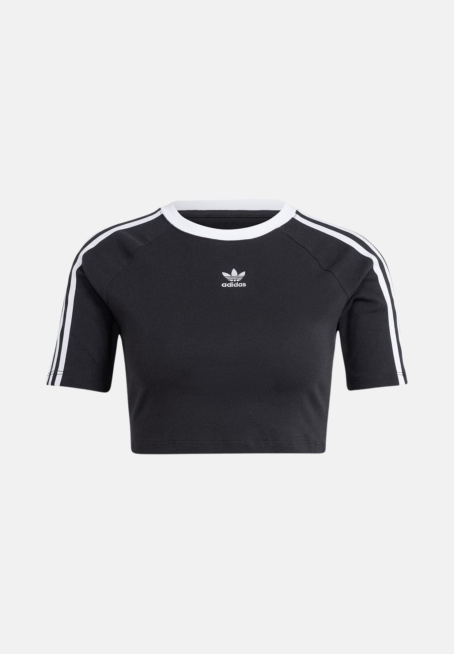 ADIDAS ORIGINALS T-shirt a manica corta 3-Stripes nera da donna IU2532 . ADIDAS ORIGINALS 