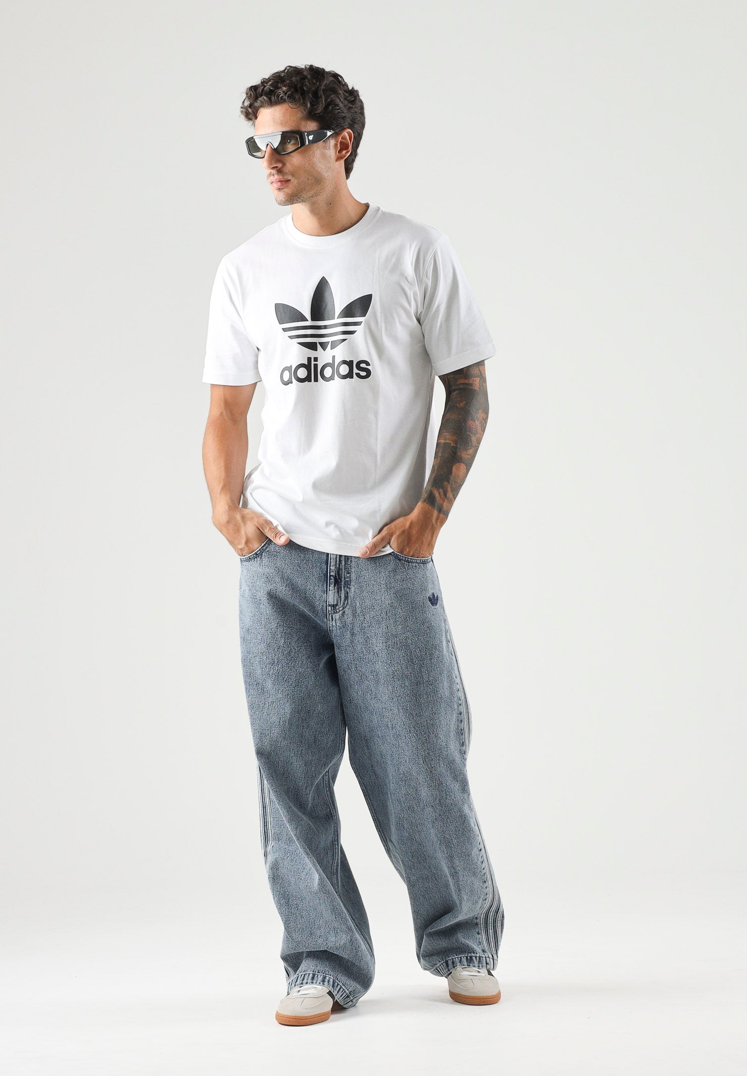 ADIDAS ORIGINALS T-shirt a manica corta Adicolor Trefoil bianca da uomo IV5353 . ADIDAS ORIGINALS 