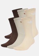 ADIDAS ORIGINALS Calzini (6 paia) Trefoil Cushion Crew marroni, beige e sabbia per uomo e donna IX5274 . ADIDAS ORIGINALS 