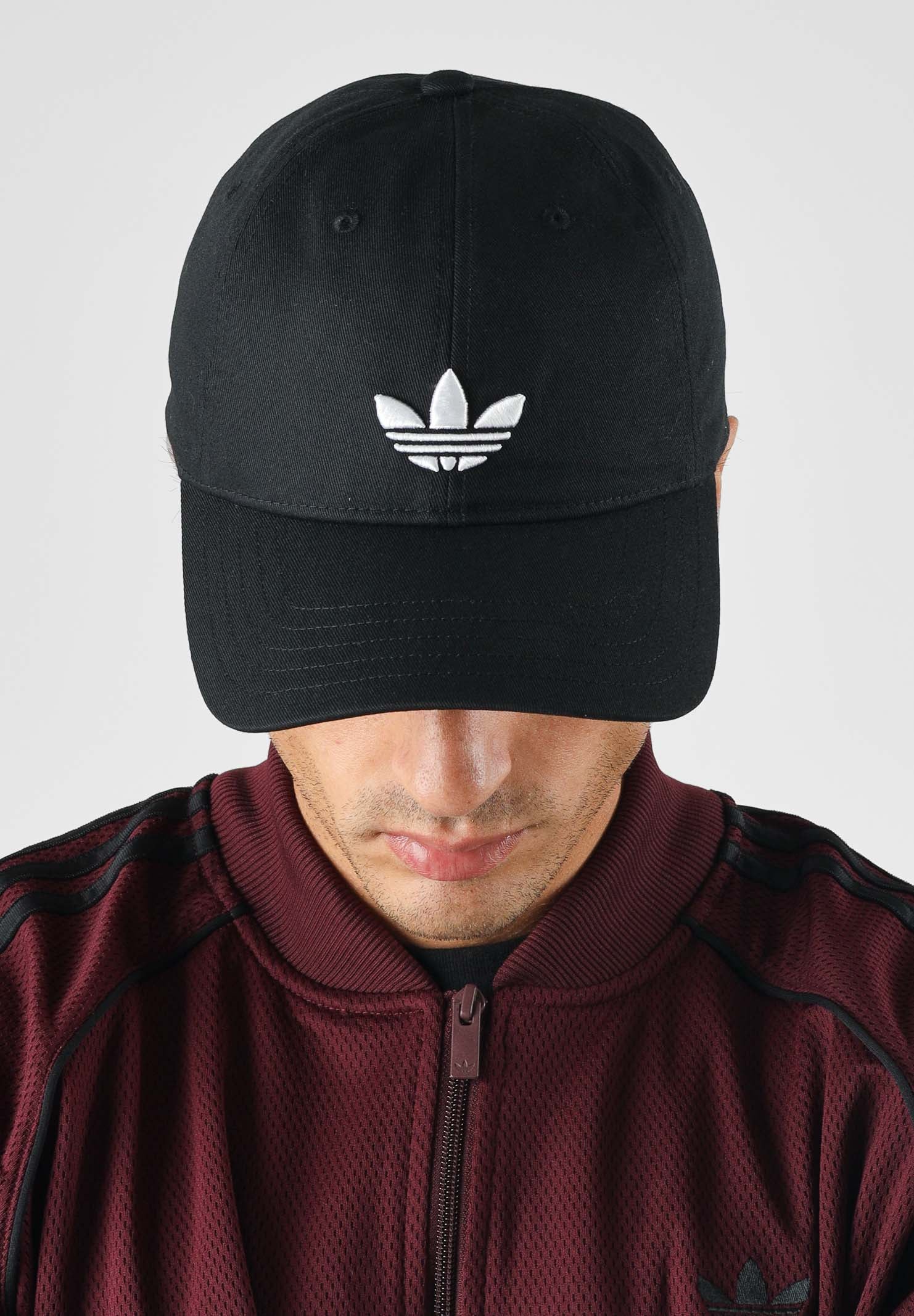 ADIDAS ORIGINALS  Cappello con visiera Adicolor Classic Trefoil nero per uomo e donna JC6023 . ADIDAS ORIGINALS 