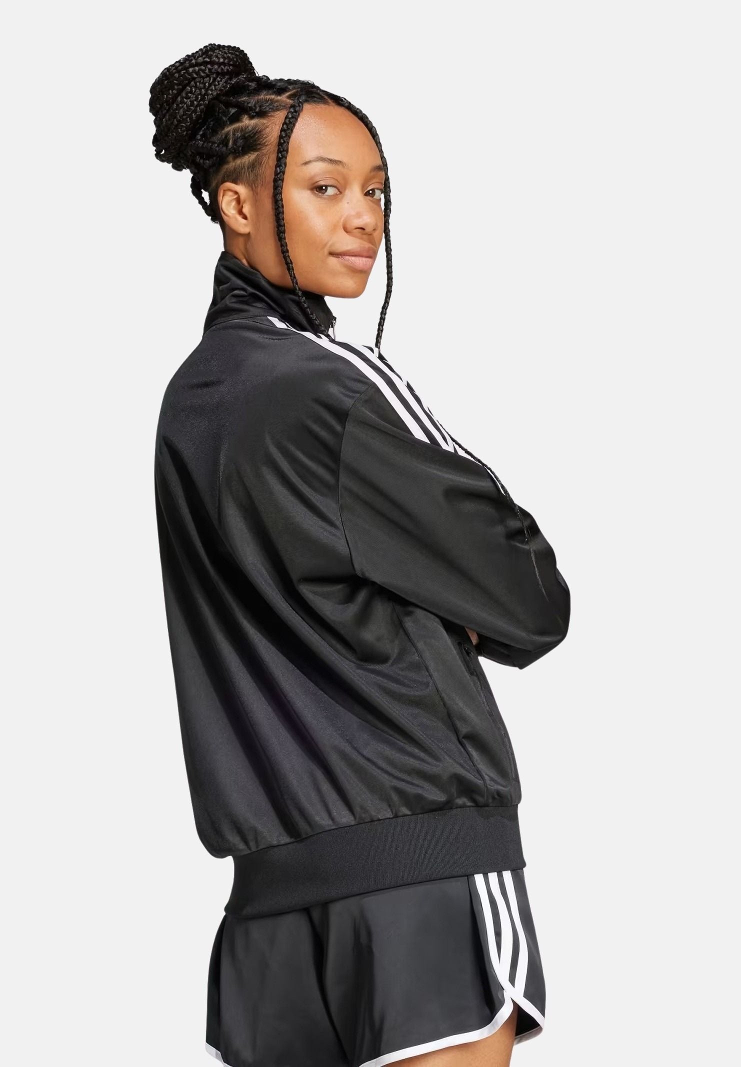 ADIDAS ORIGINALS Felpa con zip Adicolor Classic Firebird Loose nera da donna JC8251 . ADIDAS ORIGINALS 