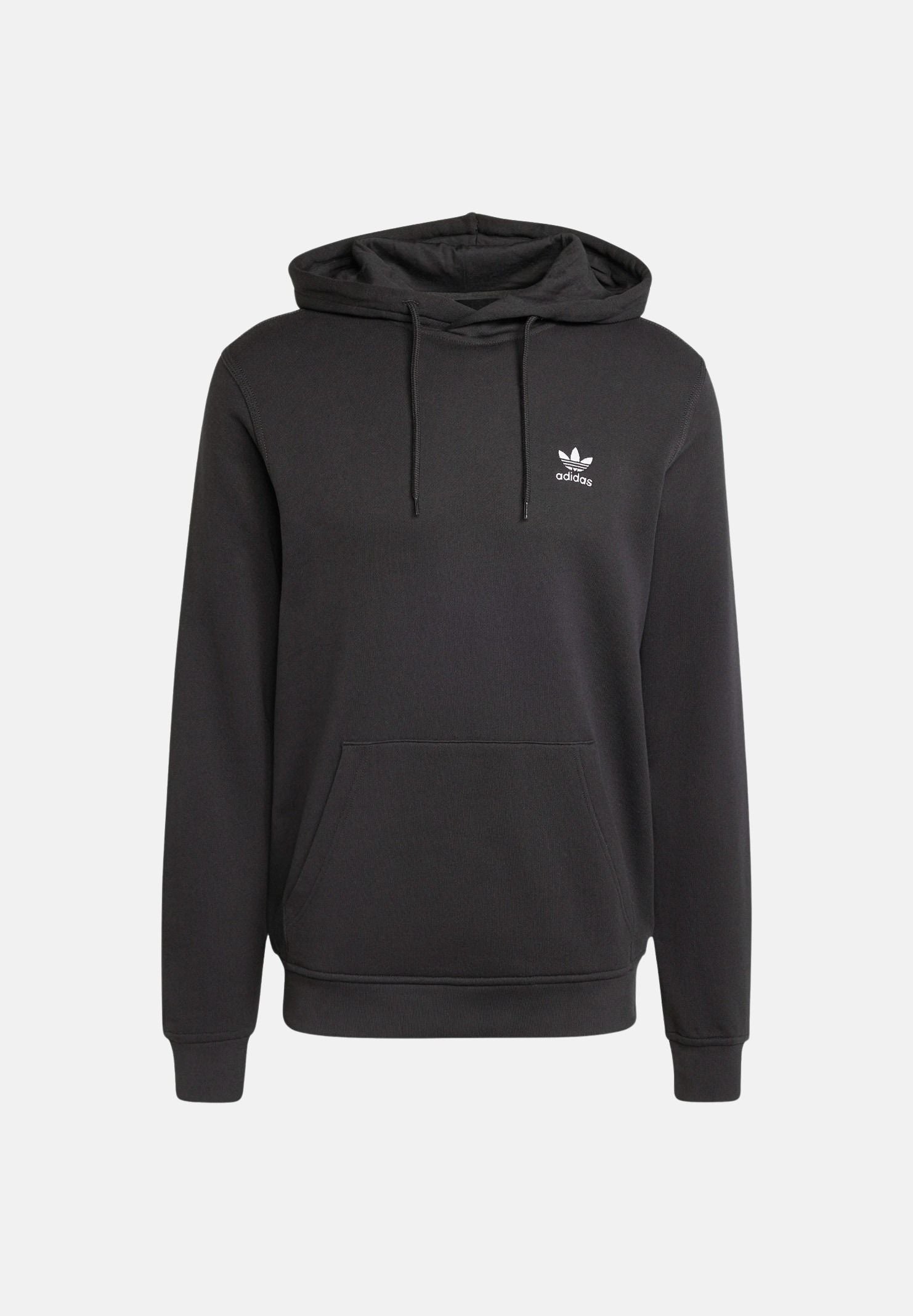 ADIDAS ORIGINALS Felpa TREFOIL ESSENTIALS con cappuccio nera da uomo JD2404 . ADIDAS ORIGINALS 