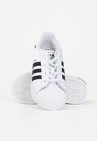 ADIDAS ORIGINALS Sneakers Superstar II Elastic Lace bianche e nere da neonato JH9984 . ADIDAS ORIGINALS 