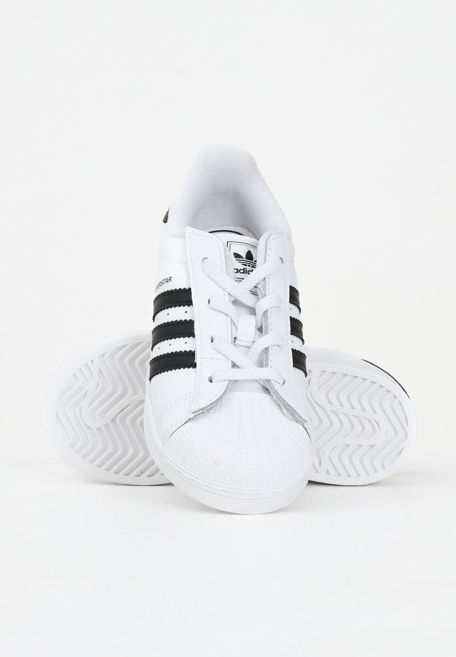 ADIDAS ORIGINALS Sneakers Superstar II Elastic Lace bianche e nere da neonato JH9984 . ADIDAS ORIGINALS 