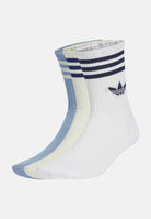 ADIDAS ORIGINALS Calze CALZINI 3 PAIRS 3-STRIPES White/Tactile Blue/Cream White bianco, azzurro e panna unisex. JV7406 . ADIDAS ORIGINALS 