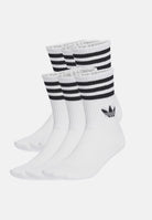 ADIDAS ORIGINALS  calze 3-Stripes Crew 6 paia White bianchi con righe nero per uomo e donna. JV7410 . ADIDAS ORIGINALS 