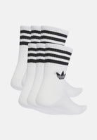 ADIDAS ORIGINALS  calze 3-Stripes Crew 6 paia White bianchi con righe nero per uomo e donna. JV7410 . ADIDAS ORIGINALS 
