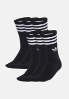 ADIDAS ORIGINALS  calze 3-Stripes Crew 6 paia Black nero per uomo e donna. JV7411 . ADIDAS ORIGINALS 