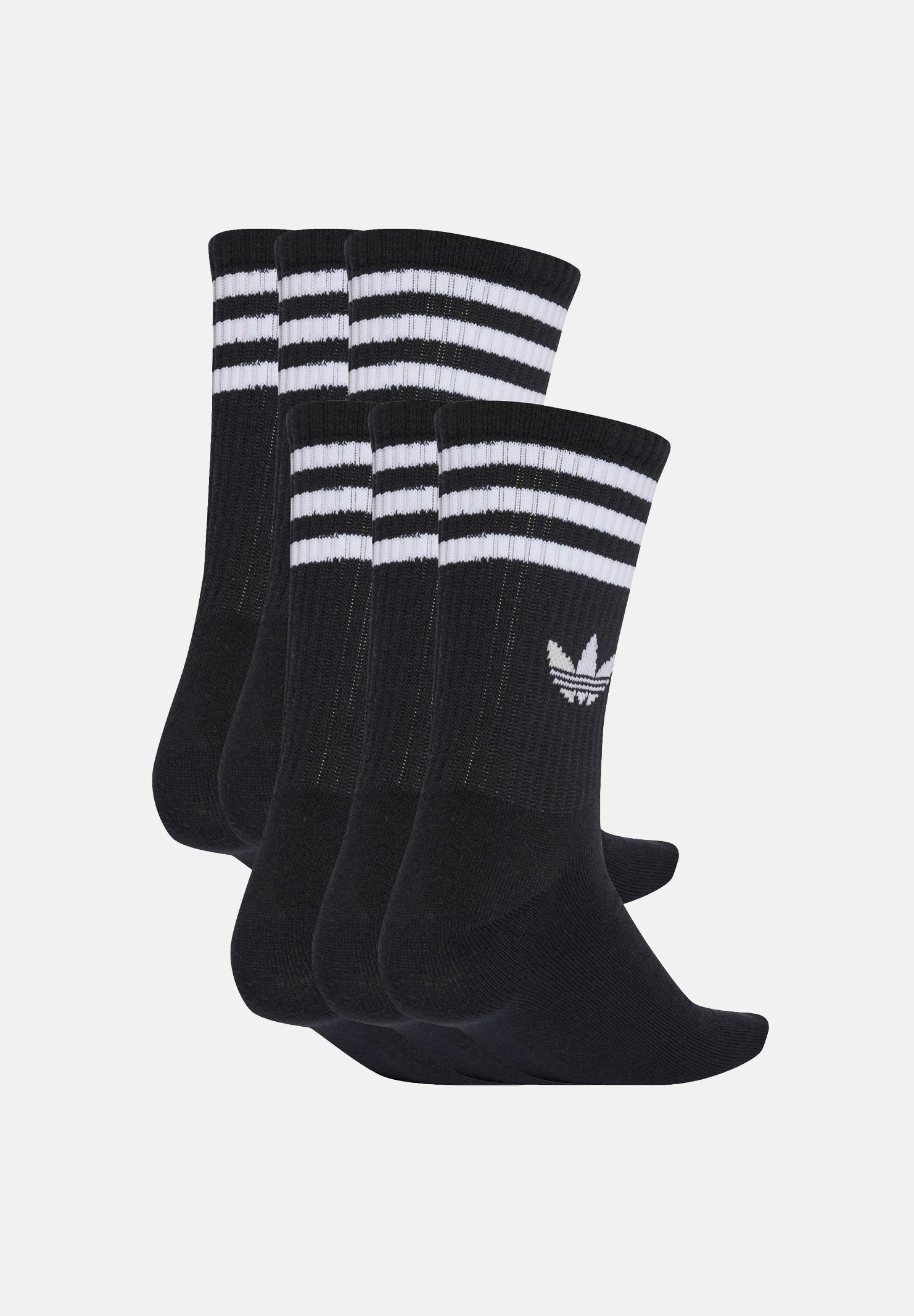 ADIDAS ORIGINALS  calze 3-Stripes Crew 6 paia Black nero per uomo e donna. JV7411 . ADIDAS ORIGINALS 
