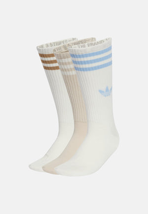 ADIDAS ORIGINALS Calzini 3-Stripes High (3 paia) bianchi e beige per uomo e donna JV7420 . ADIDAS ORIGINALS 