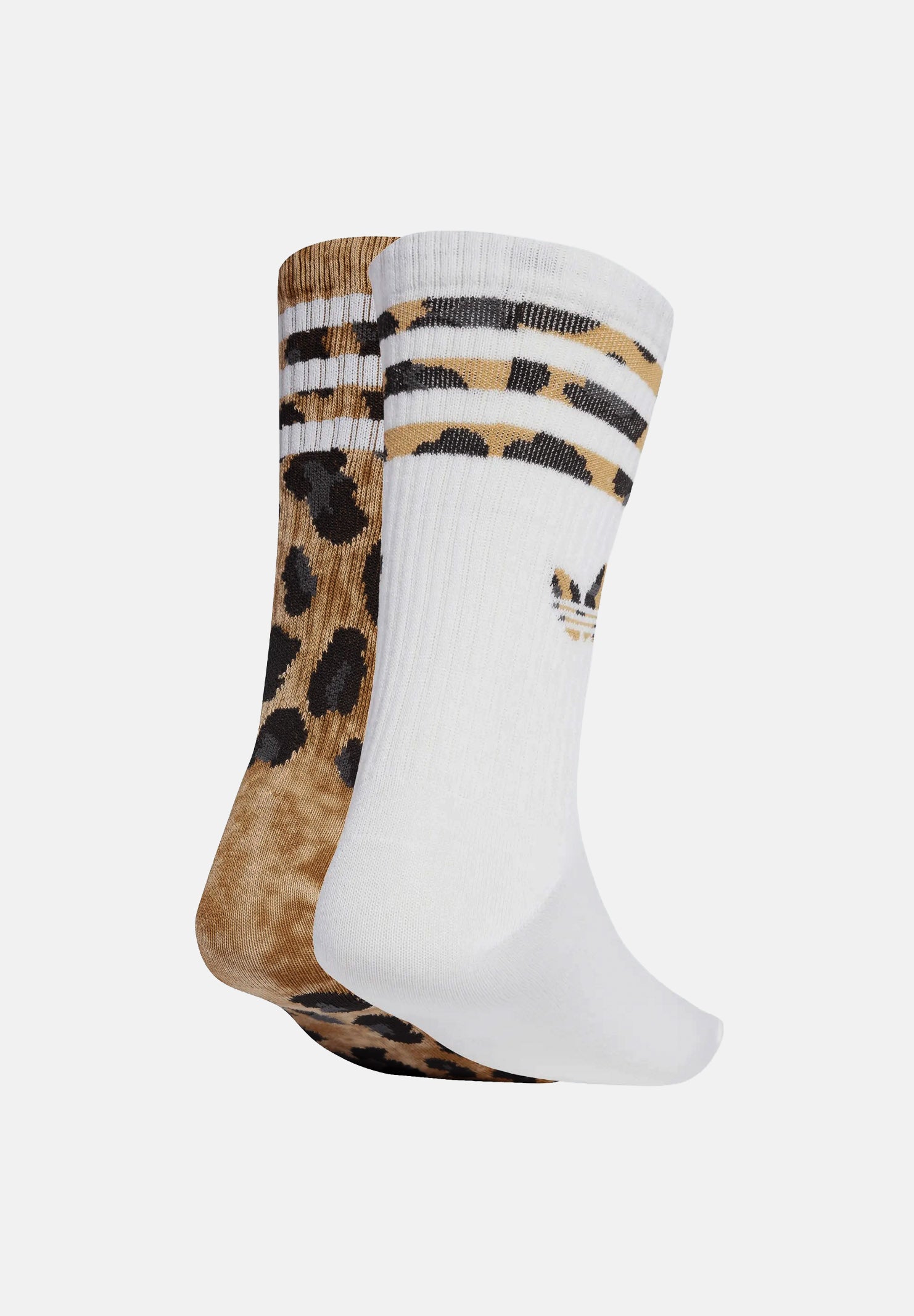 ADIDAS ORIGINALS  Calze  2 paia LEOPARD  marrone e nero da donna con elementi animalier JV7855 . ADIDAS ORIGINALS 