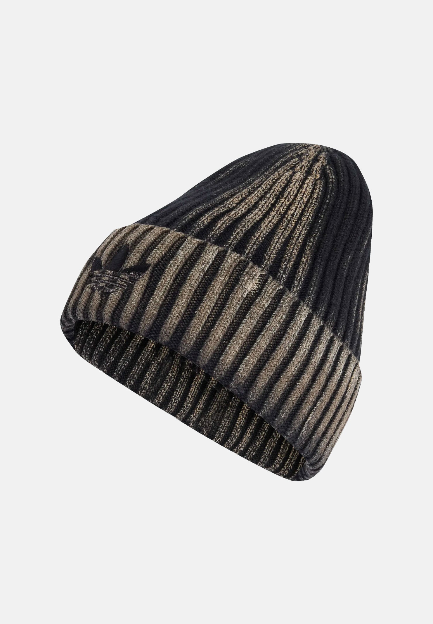 ADIDAS ORIGINALS Cappello BEANIE WASHED Black/Stone Khaki nero e beige unisex. JW0042 . ADIDAS ORIGINALS 