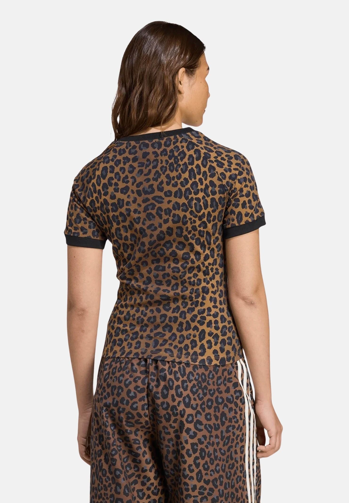 ADIDAS ORIGINALS T-shirt a manica corta Leopard Cali beige da donna JW7304 . ADIDAS ORIGINALS 