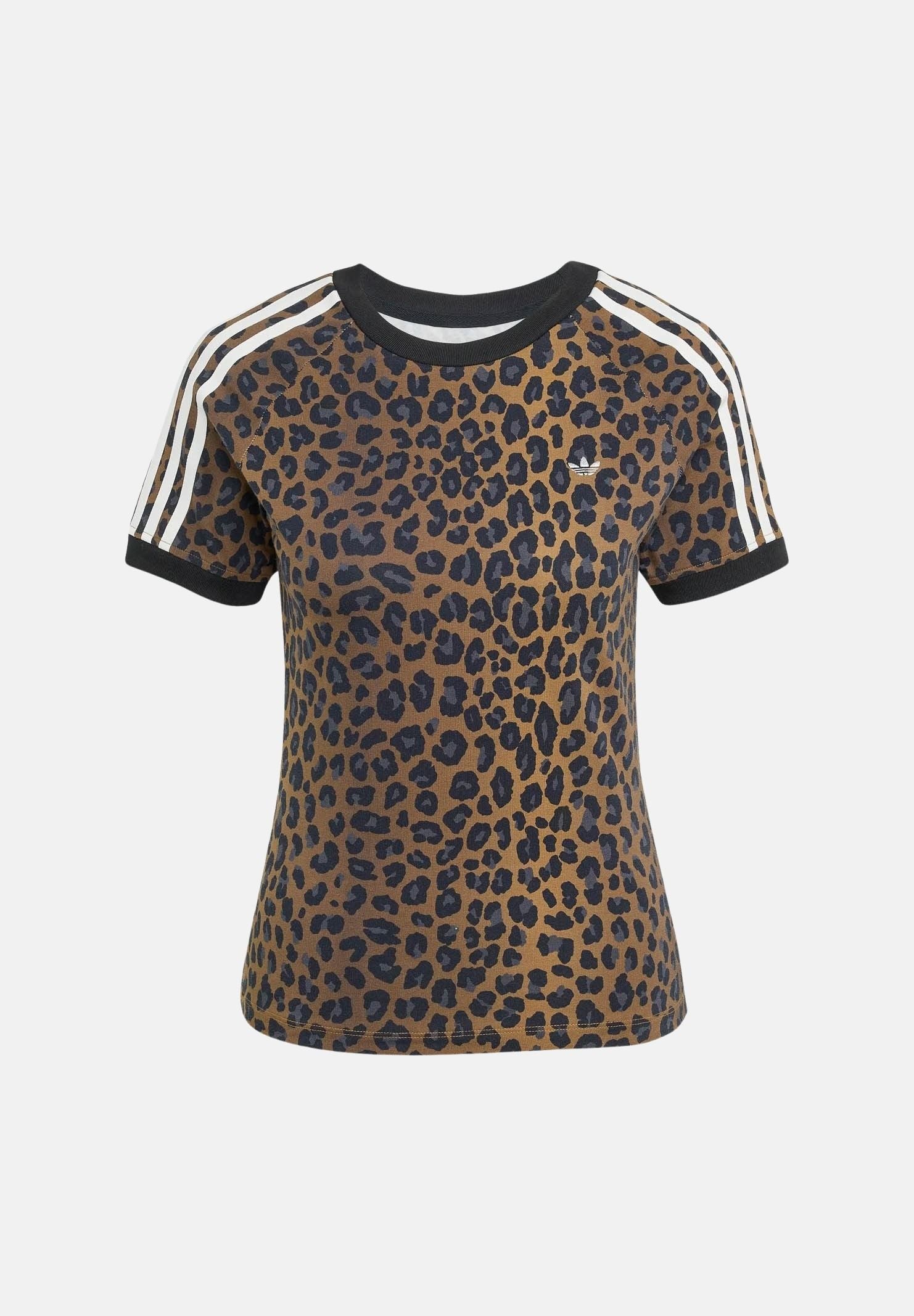 ADIDAS ORIGINALS T-shirt a manica corta Leopard Cali beige da donna JW7304 . ADIDAS ORIGINALS 