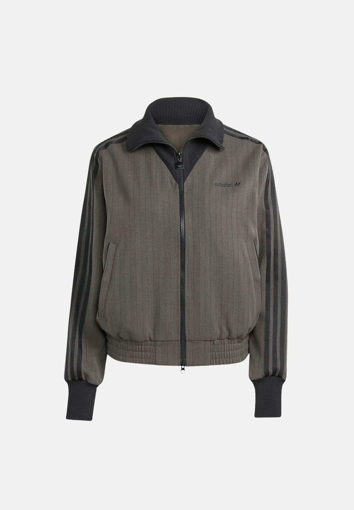 ADIDAS ORIGINALS Felpa con zip verde militare da donna JY3523 . ADIDAS ORIGINALS 