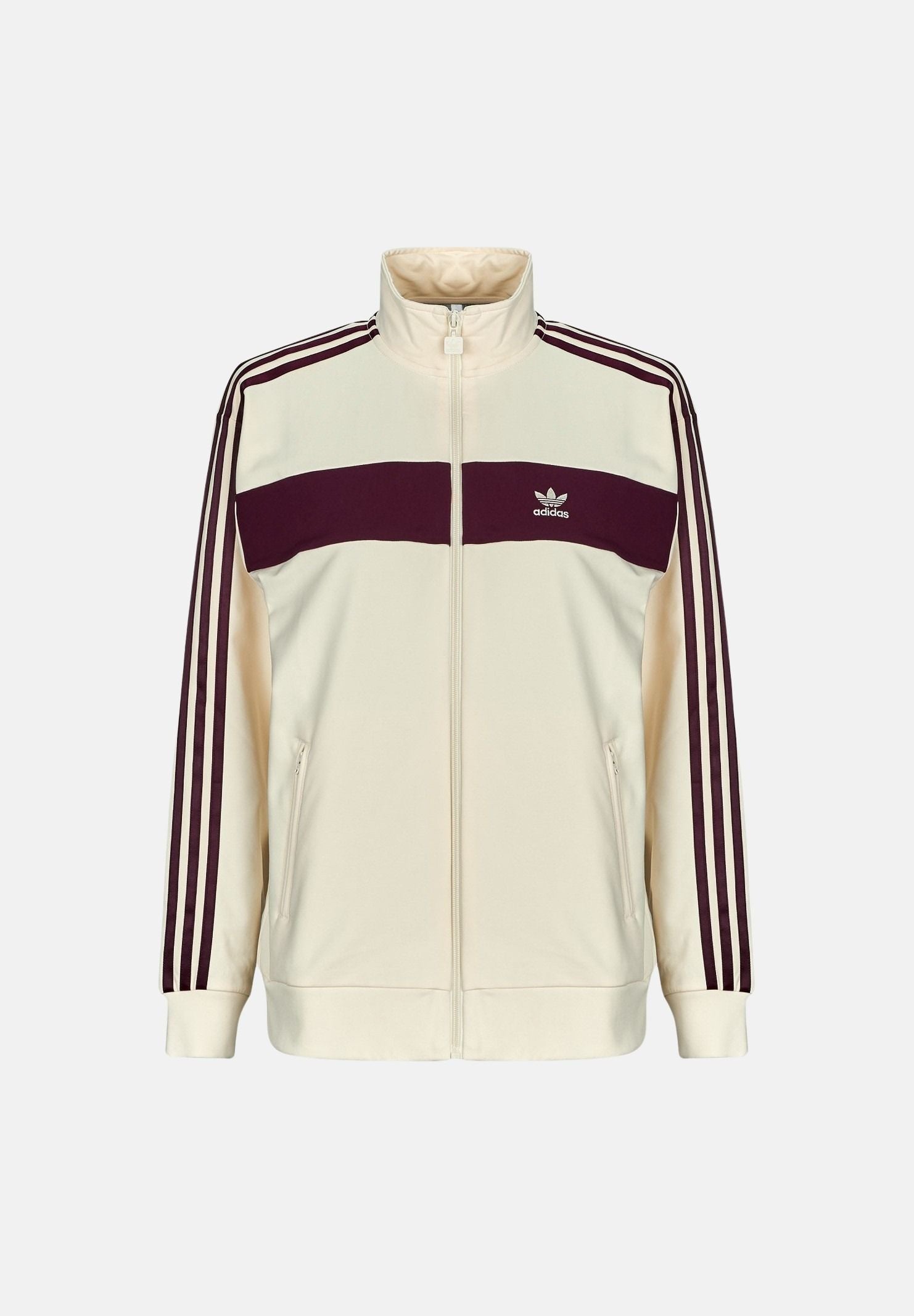 ADIDAS ORIGINALS Felpa con zip Colorblock panna e bordeaux per uomo e donna KA7751 . ADIDAS ORIGINALS 