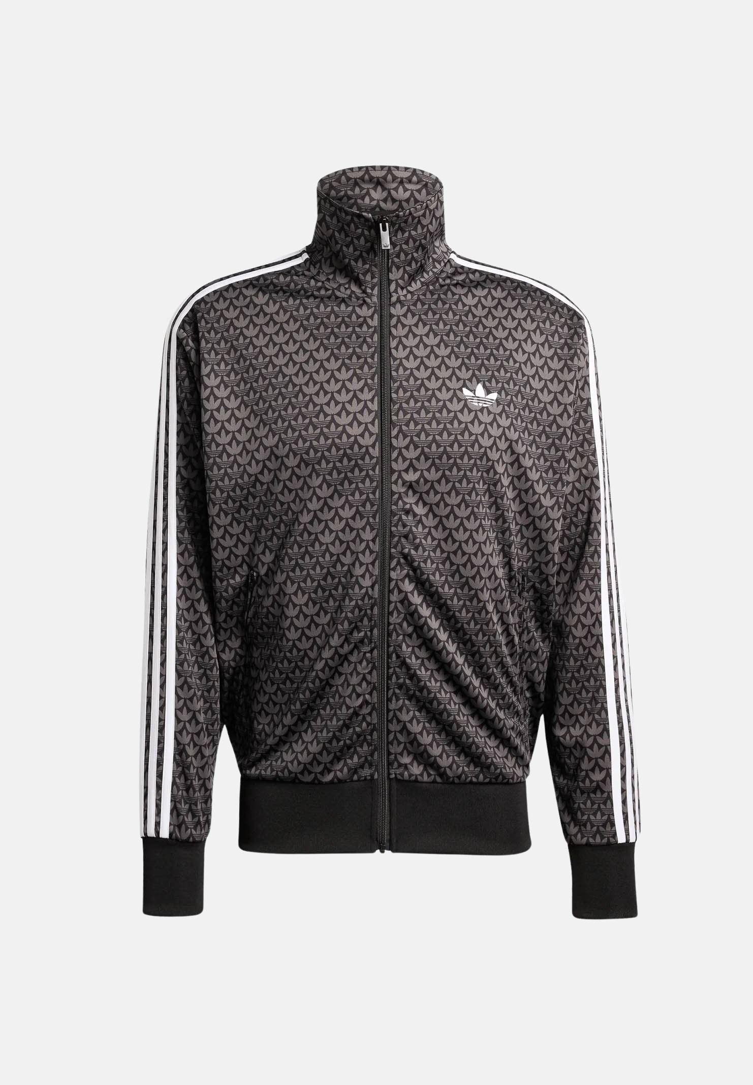 ADIDAS ORIGINALS Felpa con zip Loose Firebird Monogram nera da uomo KC9158 . ADIDAS ORIGINALS 