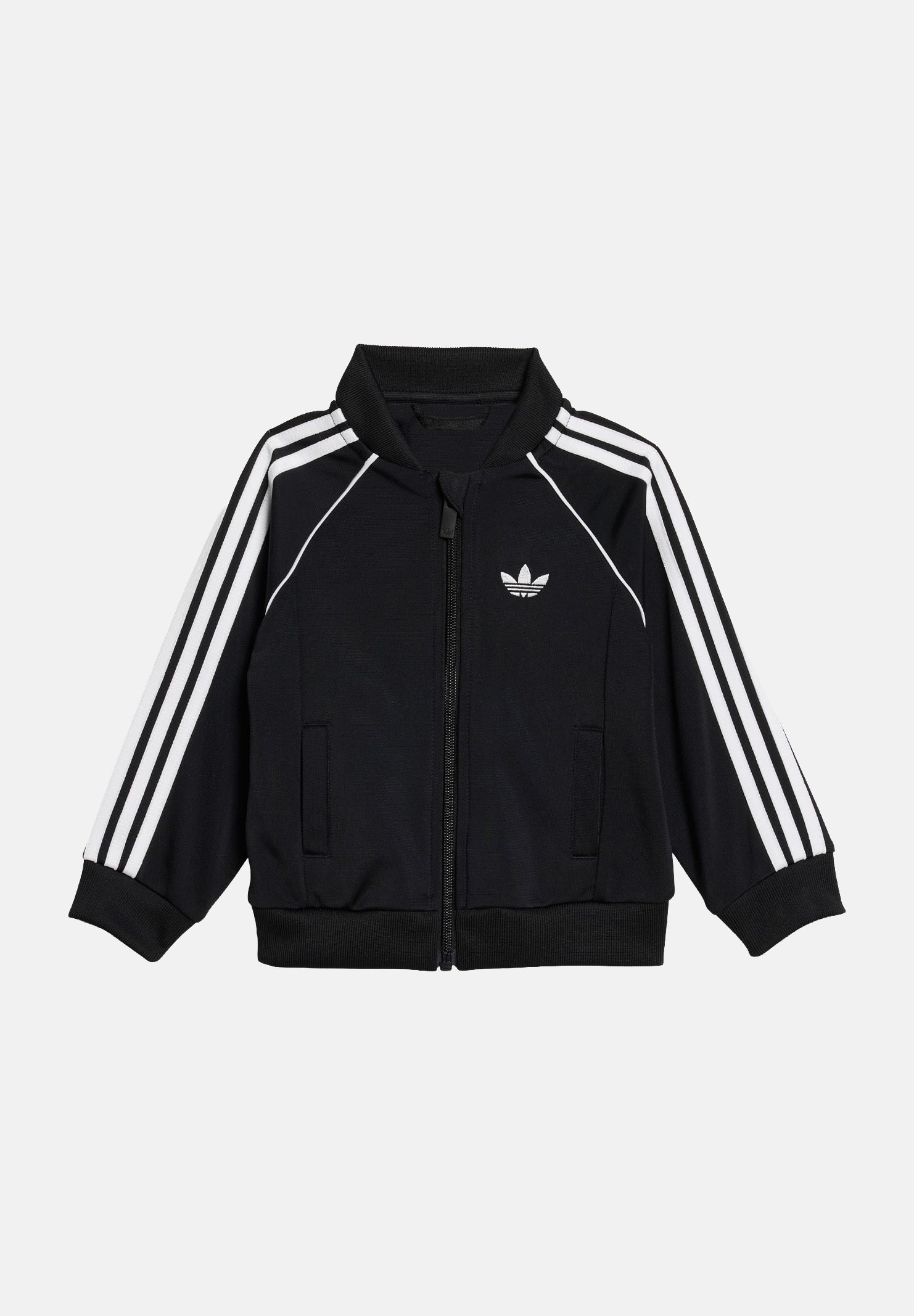 ADIDAS ORIGINALS Tuta SST nera da neonato con iconiche 3-stripes laterali KD1029 . ADIDAS ORIGINALS 