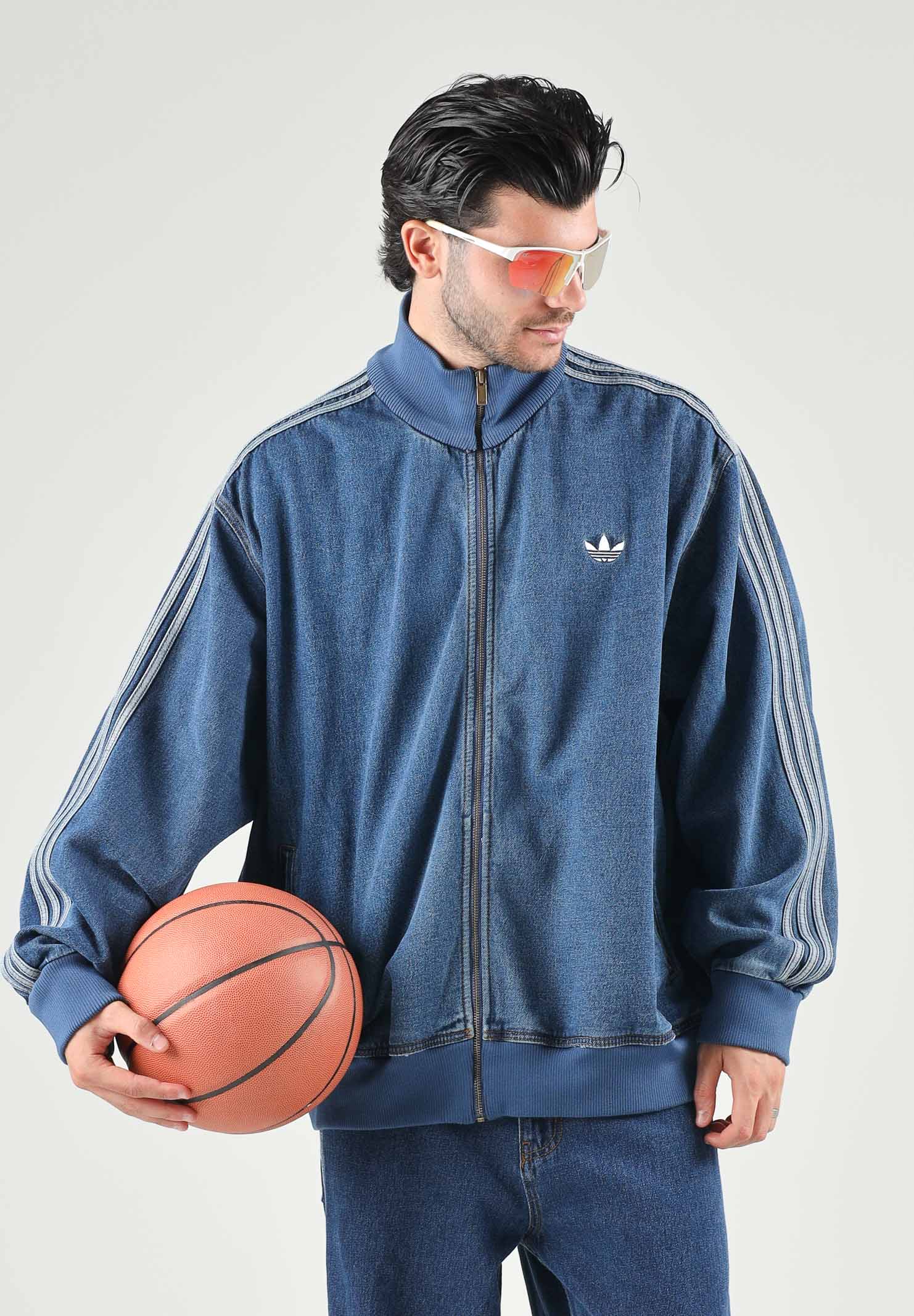 ADIDAS ORIGINALS Giubbotto Adicolor Denim Firebird in denim medio da uomo KD1517 . ADIDAS ORIGINALS 