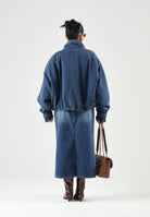 ADIDAS ORIGINALS Gonna midi 3 STRIPES in denim medio da donna KD2908 . ADIDAS ORIGINALS 