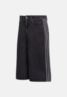 ADIDAS ORIGINALS Bermuda Firebird in denim nero da donna con iconiche 3-stripes KD2916 . ADIDAS ORIGINALS 