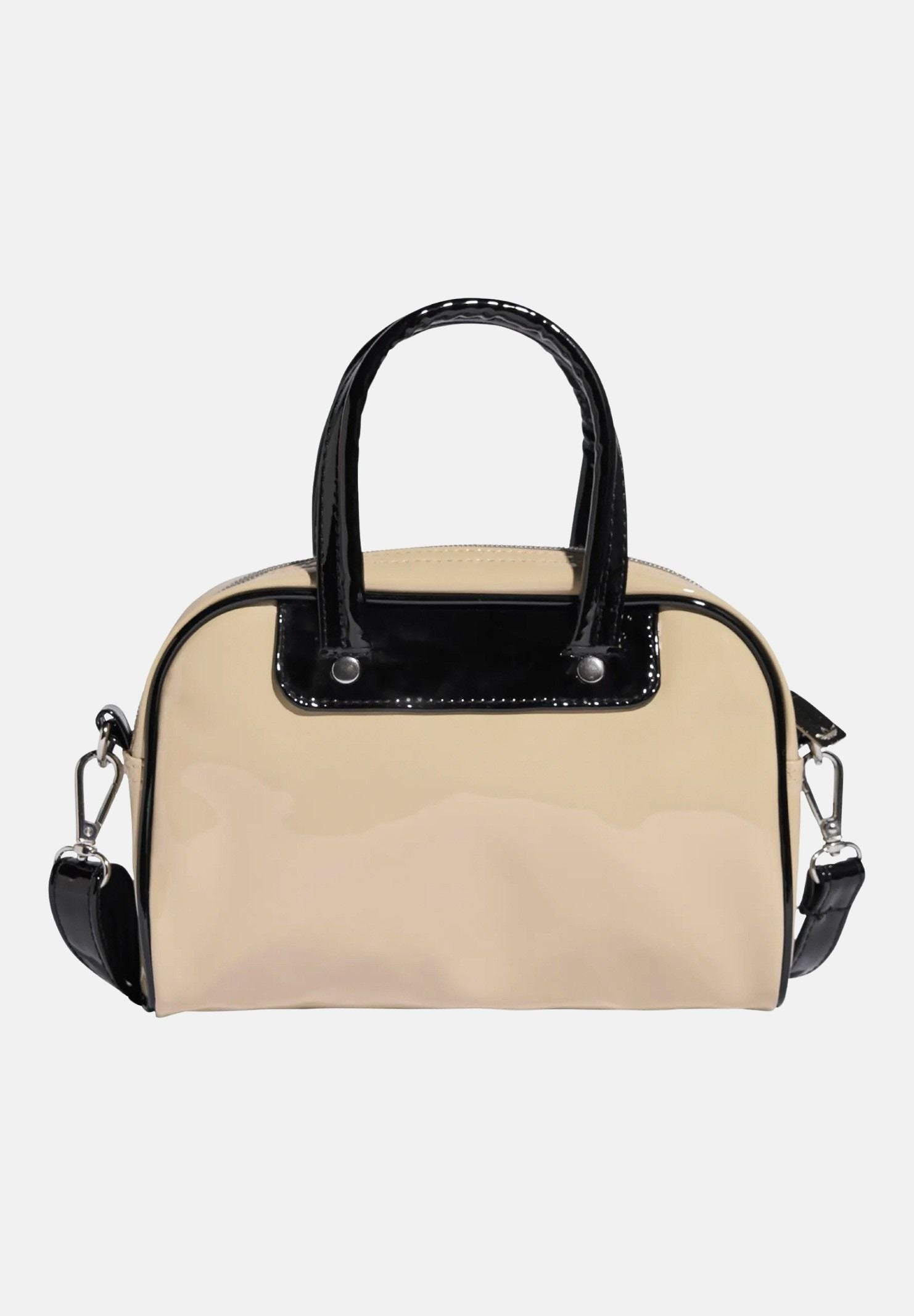 ADIDAS ORIGINALS Borsa a mano Adicolor Mini Bowling beige e nera da donna KD7841 . ADIDAS ORIGINALS 