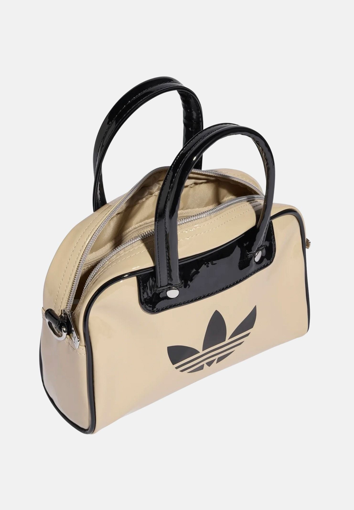 ADIDAS ORIGINALS Borsa a mano Adicolor Mini Bowling beige e nera da donna KD7841 . ADIDAS ORIGINALS 