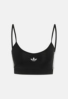 ADIDAS ORIGINALS Top 3 STRIPES nero da donna con logo iconico centrale KD7968 . ADIDAS ORIGINALS 
