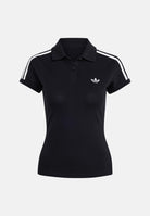 ADIDAS ORIGINALS  Polo a manica corta 3-Stripes nera da donna KD7974 . ADIDAS ORIGINALS 