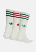 ADIDAS ORIGINALS Calze 3-STRIPES HIGH CREW SOCKS 3 PAIRS Off White bianco panna unisex. KD8239 . ADIDAS ORIGINALS 