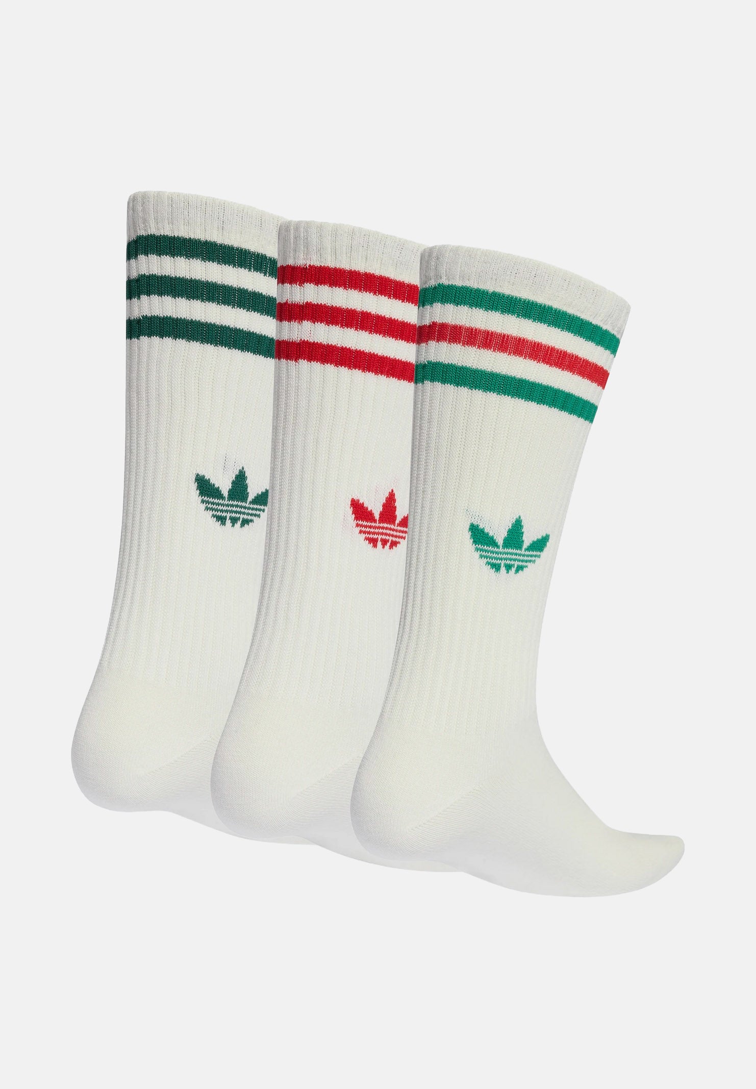 ADIDAS ORIGINALS Calze 3-STRIPES HIGH CREW SOCKS 3 PAIRS Off White bianco panna unisex. KD8239 . ADIDAS ORIGINALS 