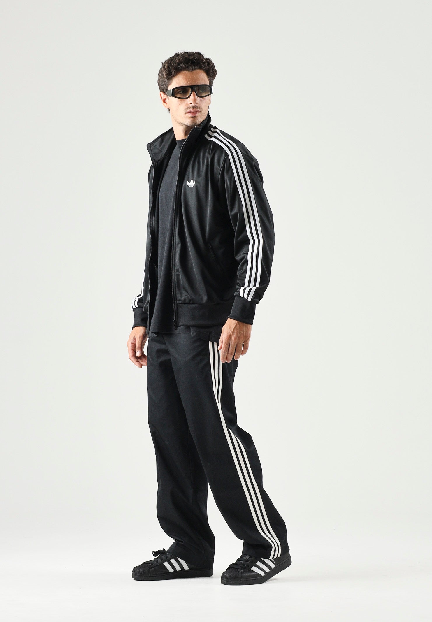 ADIDAS ORIGINALS Felpa con zip FIREBIRD nera da uomo KD8312 . ADIDAS ORIGINALS 