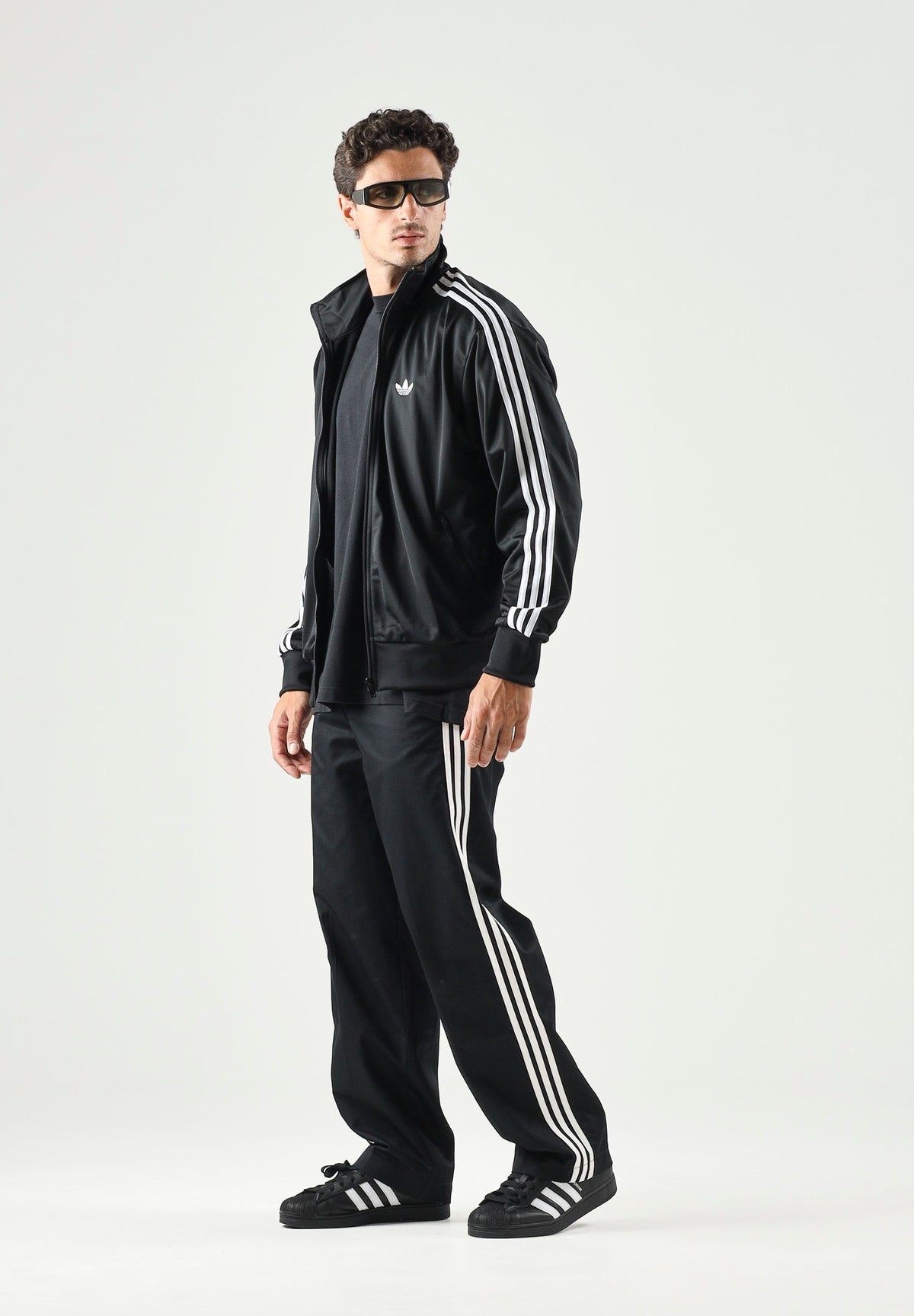 ADIDAS ORIGINALS Felpa con zip FIREBIRD nera da uomo KD8312 . ADIDAS ORIGINALS 