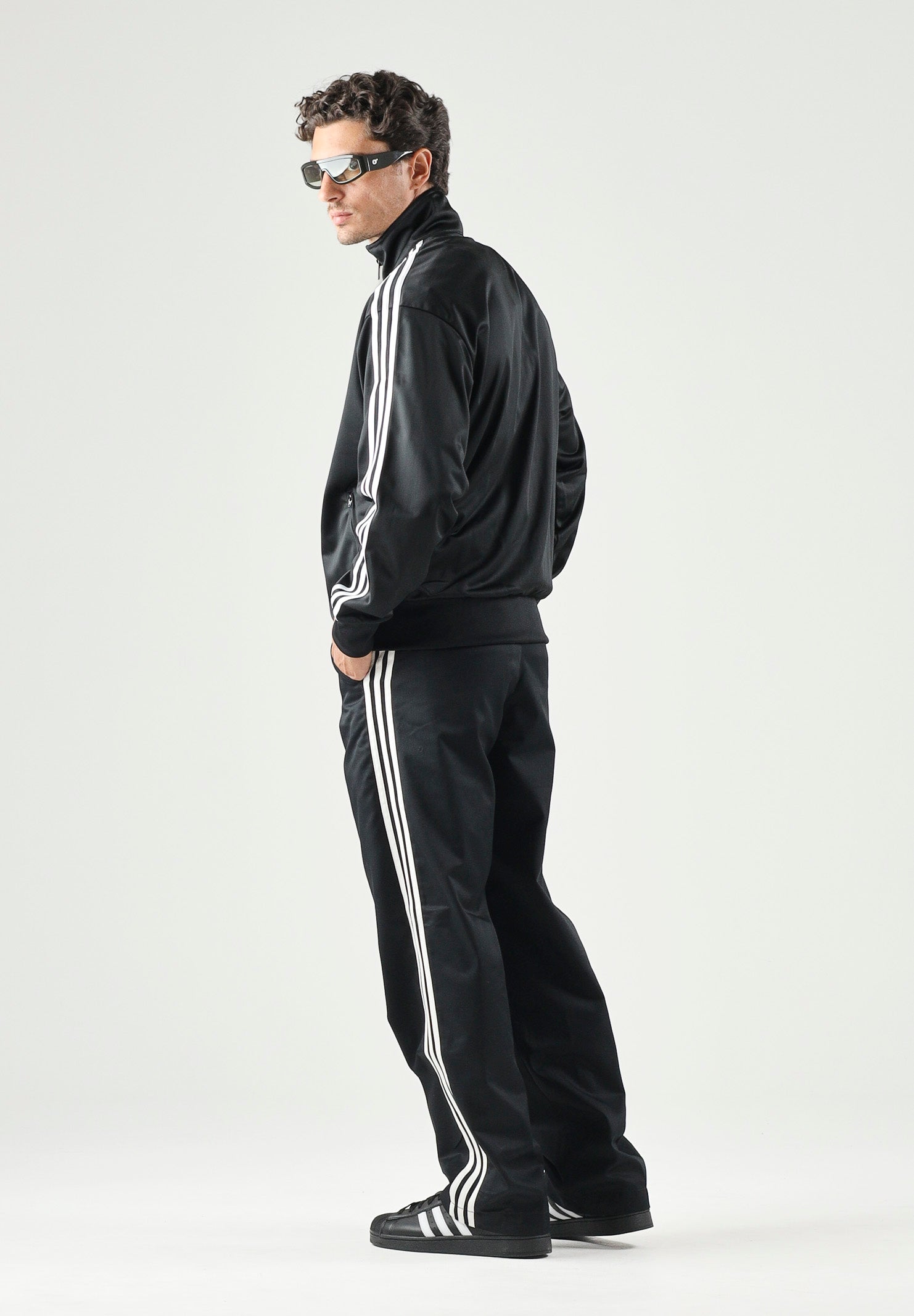 ADIDAS ORIGINALS Felpa con zip FIREBIRD nera da uomo KD8312 . ADIDAS ORIGINALS 
