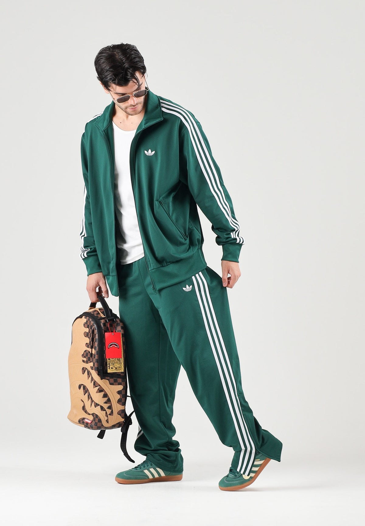 ADIDAS ORIGINALS Felpa con zip FIREBIRD verde da uomo KD8314 . ADIDAS ORIGINALS 