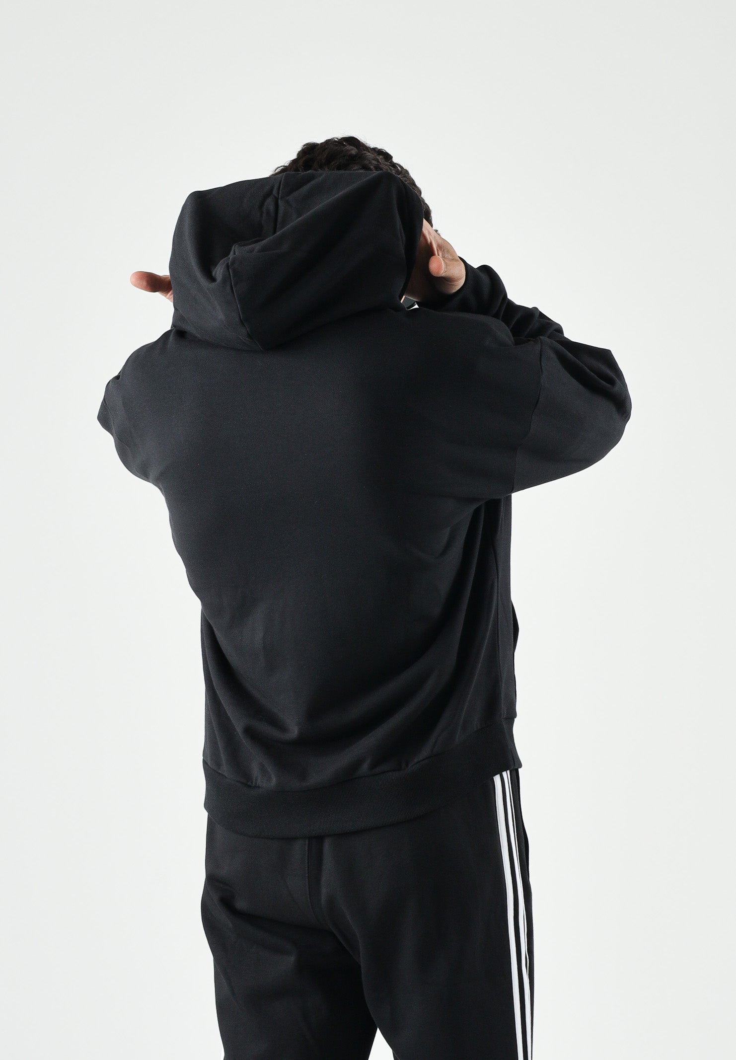 ADIDAS ORIGINALS Felpa con cappuccio Adicolor Trefoil nera da uomo KE0877 . ADIDAS ORIGINALS 